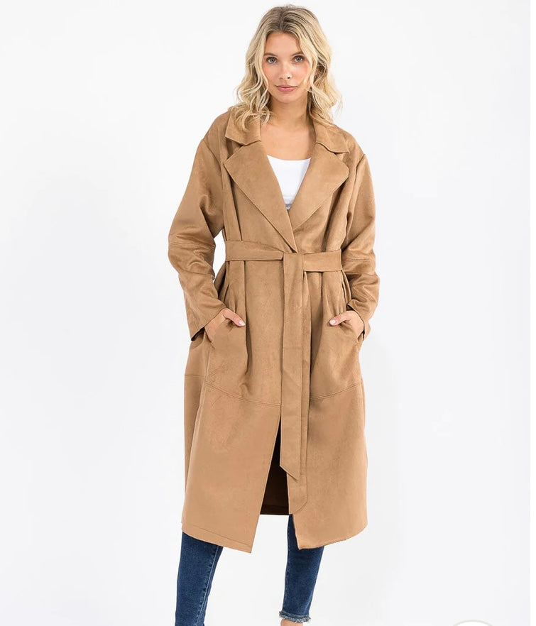 Sylvie  Suede Trench Coat