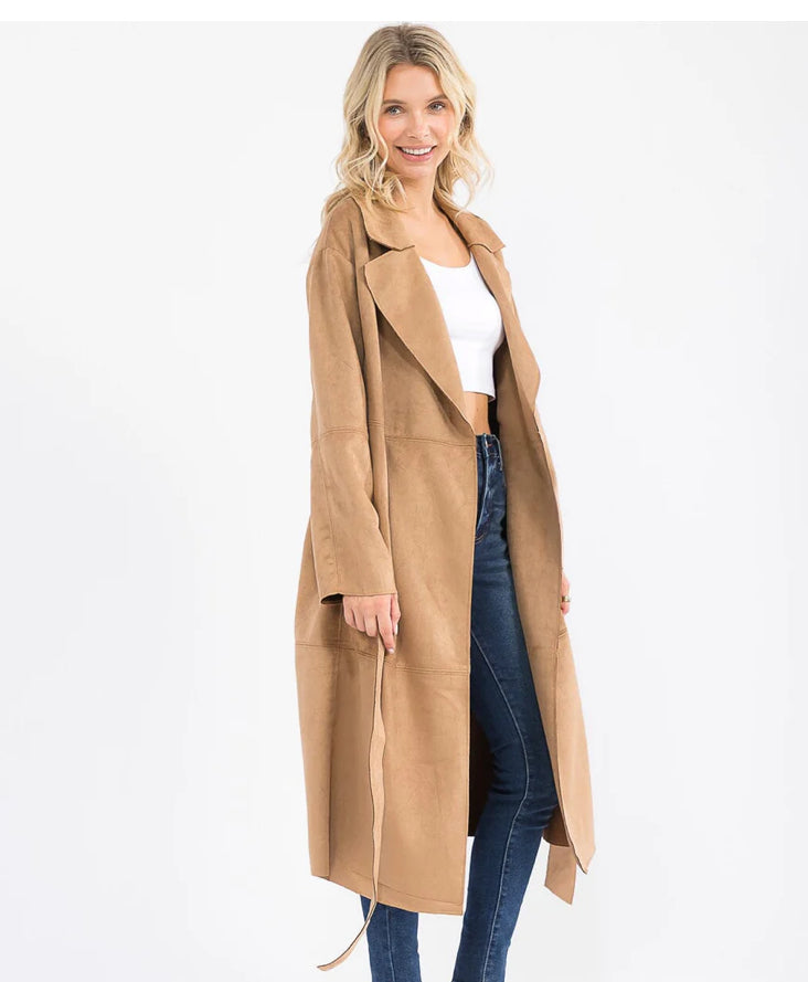 Sylvie  Suede Trench Coat