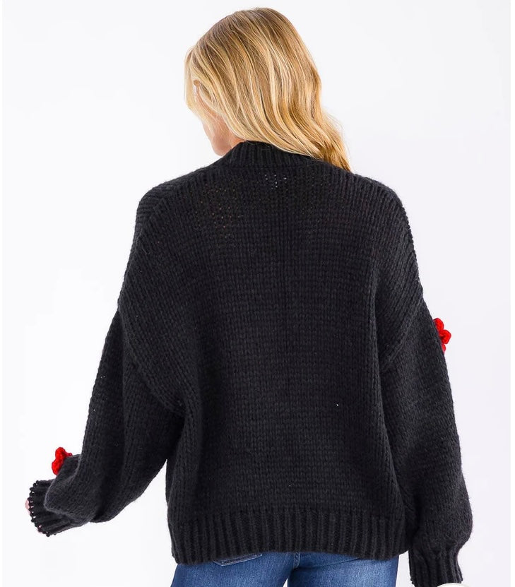 Cozy and Bloom Knit Sweater/ Black