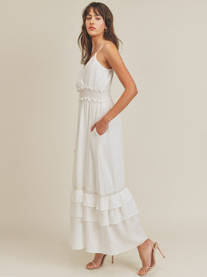 Florence Cotton Ruffle Midi Dress