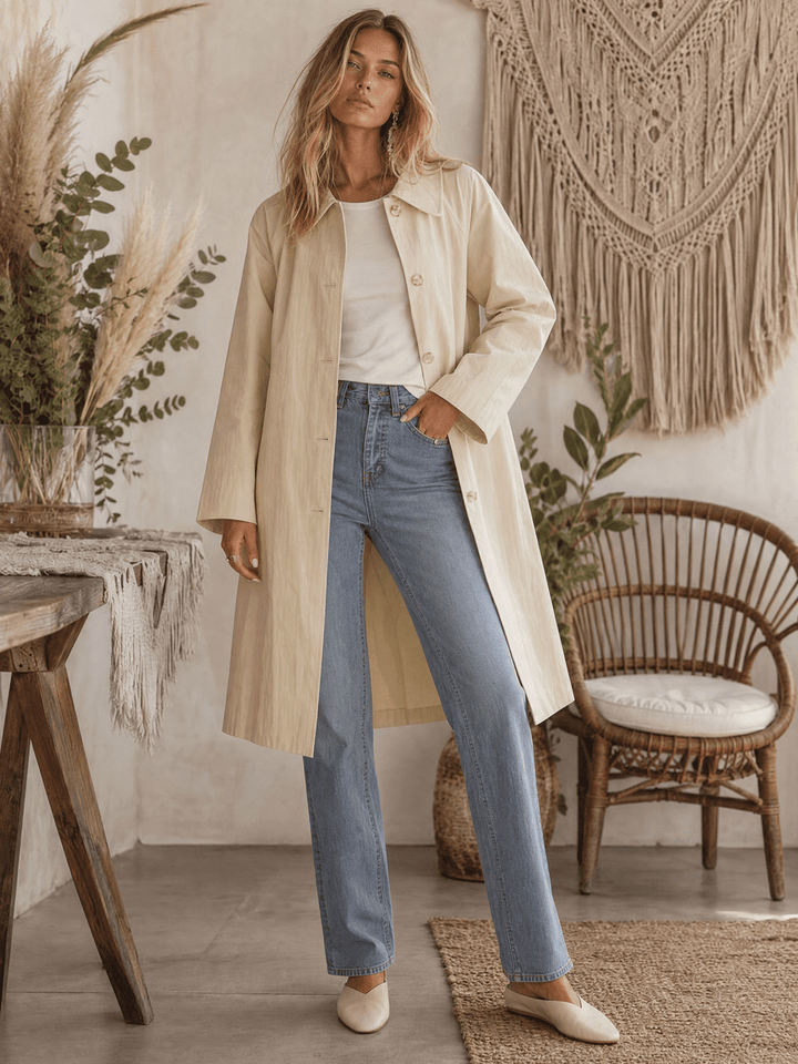 Yvonne Classic Beige Trench Coat