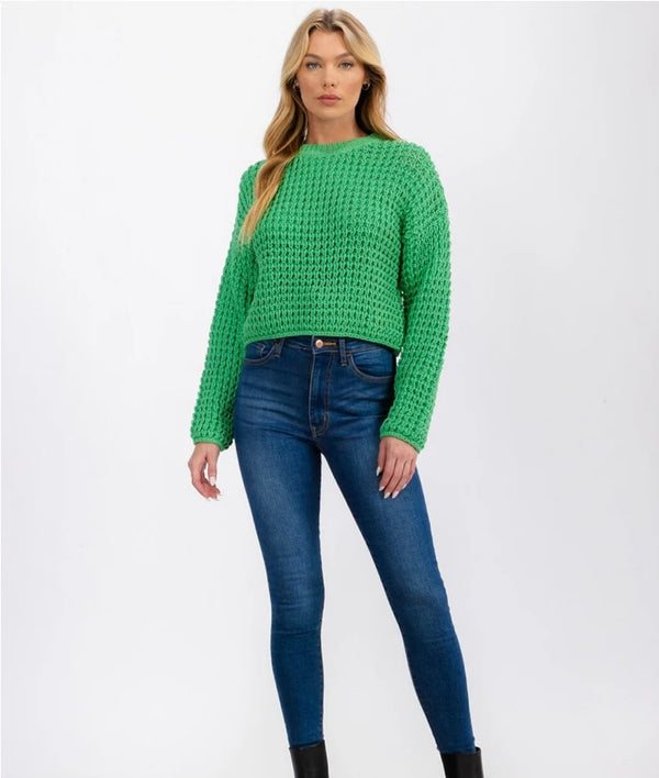 Green Knit Pullover  Sweater