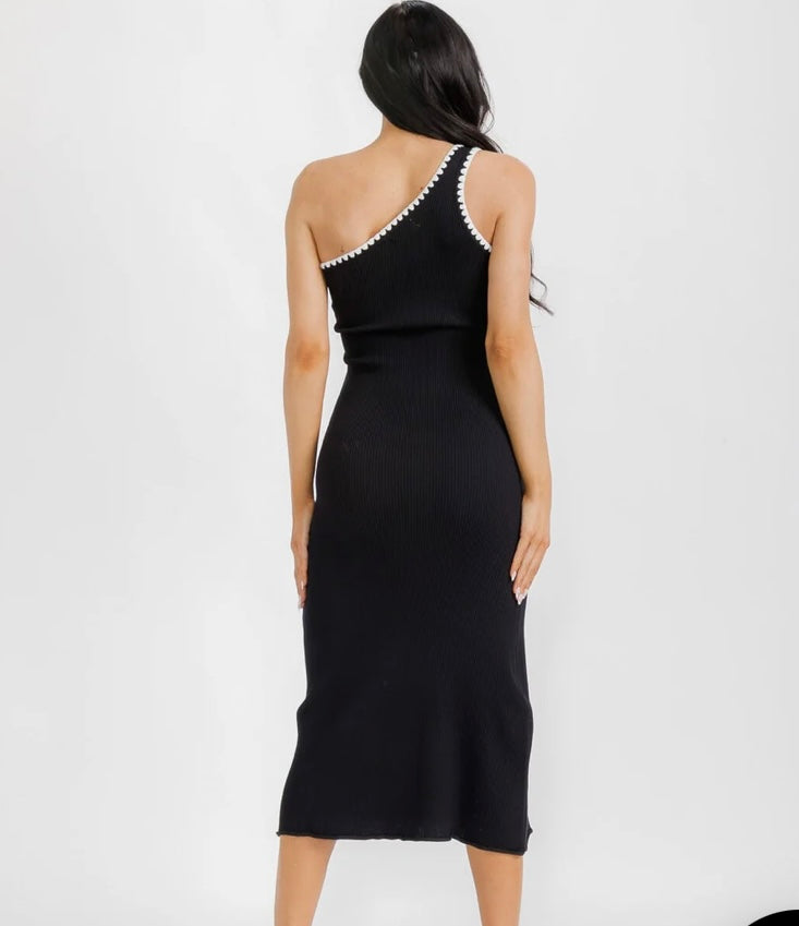 seraphine crochet dress Long Sleeve Crochet Black Maternity Dress by Seraphine