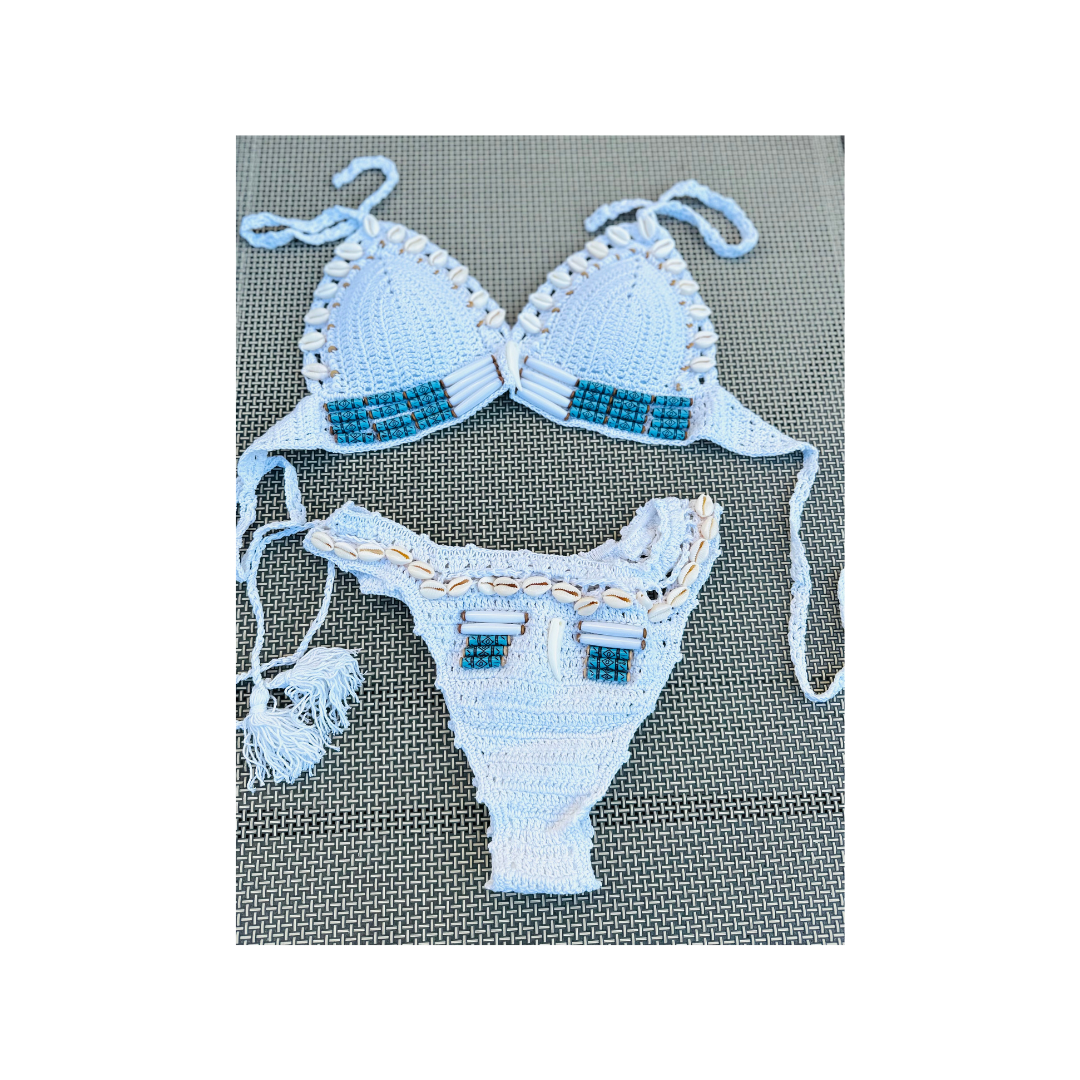 El Nido  Handmade Shell Beaded Bikini Set