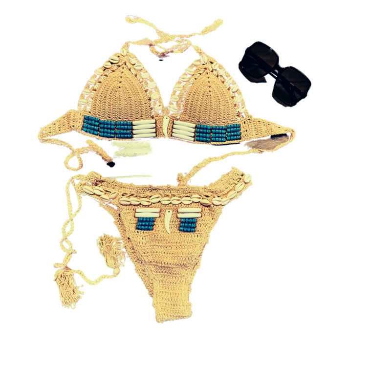 El Nido  Handmade Shell Beaded Bikini Set