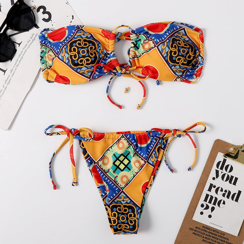 bandeau top bikini set on sale for $30 Free shipping & return